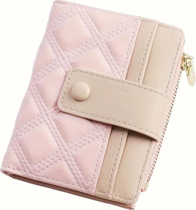 Actual product image Only-Bags.Store Neue gesteppte Brieftasche mit Reissverschlusstasche und Schnallenverschluss, perfekt für Geschenke
