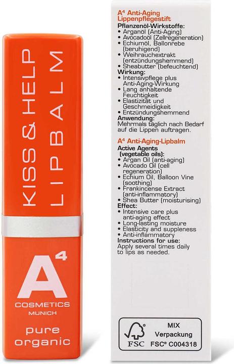 Actual product image A4 Health and Beauty Kiss & Help Lipbalm (Balm)