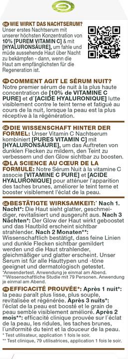 Nährwerte und Zutaten Garnier Bright Complete (30 ml)