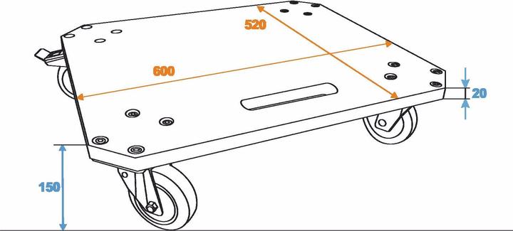 Produktbild Roadinger Rollbrett aus MDF 4 Rollen 2 Bremsen (Zubehör)