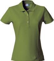 Clique Damen Poloshirt Basic 028231, Baumwolle, militärgrün, Grösse L (L)