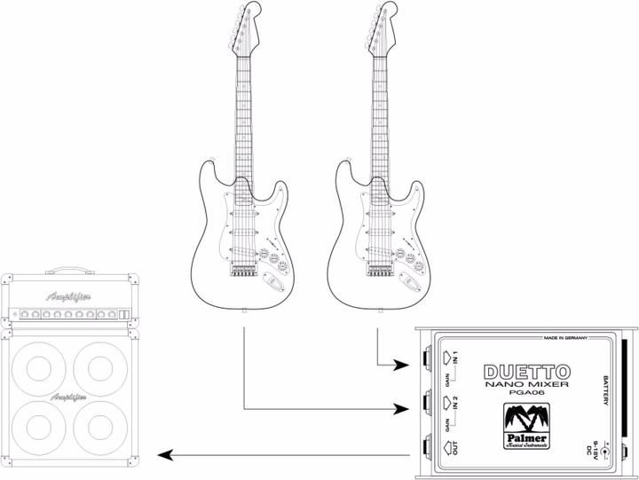 Actual product image Palmer Audio DUETTO guitars and