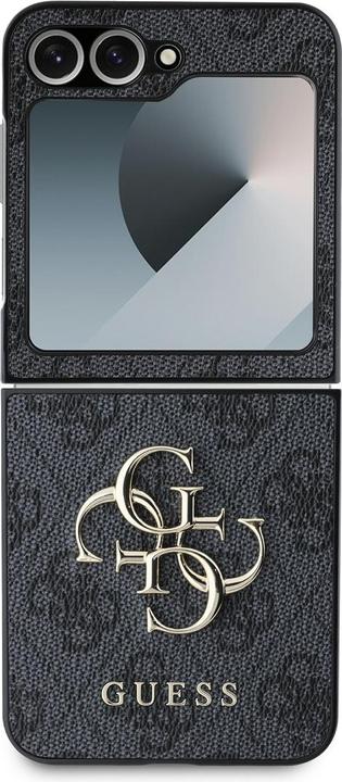 Produktbild Guess GUHCZF64GMGGR Z Flip6 F741 czarny/black Leather 4G Metal Logo (Samsung Galaxy Z Flip7 FE, Samsung Galaxy Z Flip6)