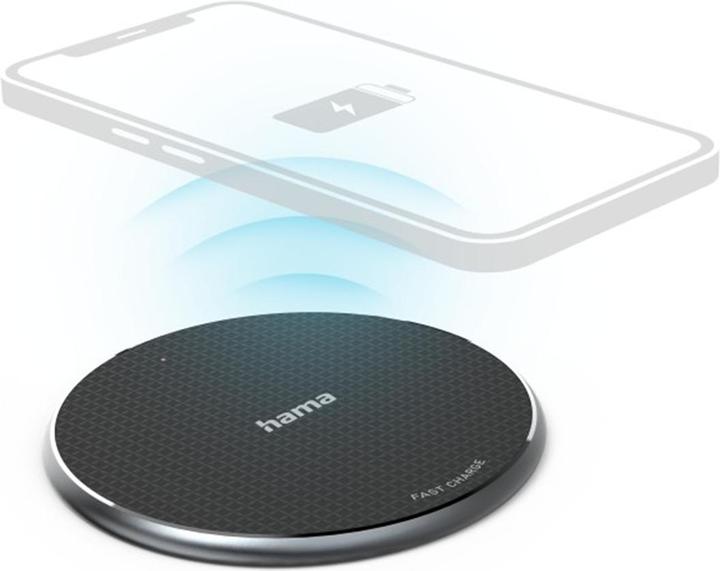 Hama Wireless Charger, 10W, kabelloses Smartphone-Ladepad, Schwarz (10 W)