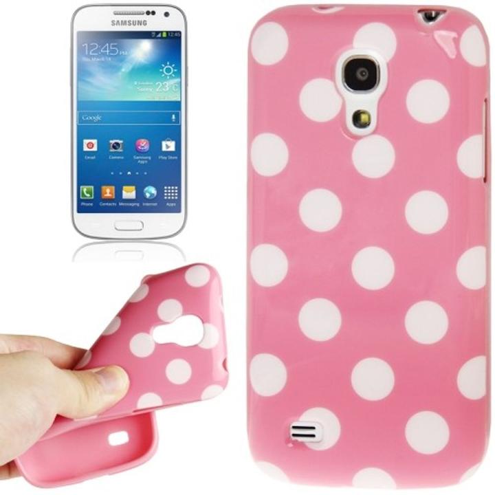 Actual product image König Design Protective cover dots TPU Case for mobile Samsung Galaxy S4 mini i9190 pink/white (Samsung Galaxy S4 mini)