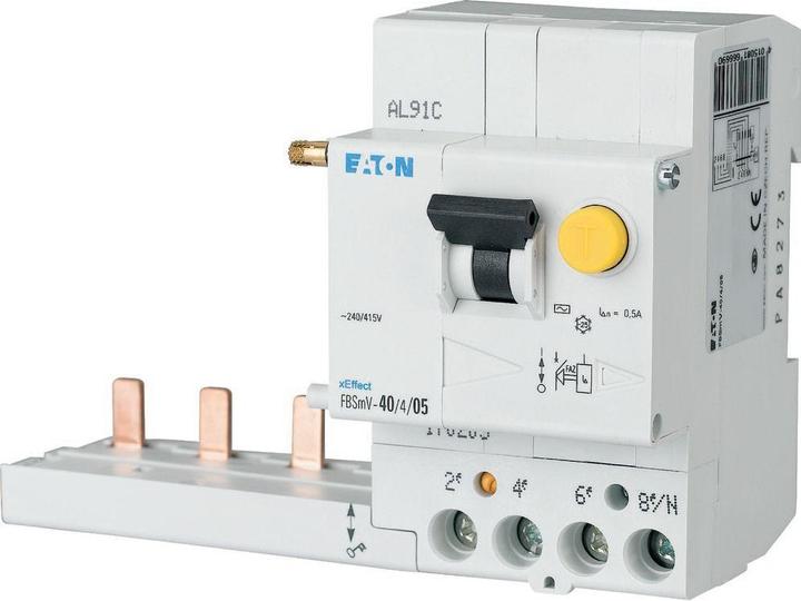 Image du produit Eaton Bloc de déclenchement FI pour FAZ, 63A, 4p, 30mA, 170228