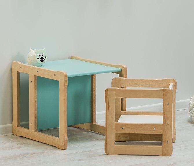 Produktbild Montessori Multifunktionaler Tisch + Stuhl - NATUR ® Kindermöbel (Kindertisch, Kinderstuhl)