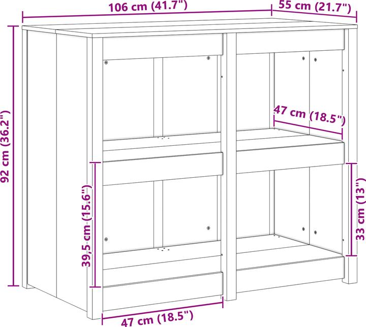 Immagine prodotto VidaXL Armadio cucina da esterno bianco 106x55x92 cm in legno di pino massiccio