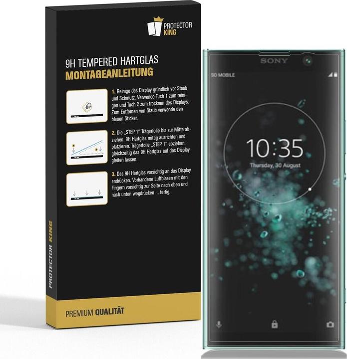 Produktbild Protectorking 1x echtes Tempered 9H Panzerhartglas 3D KLAR (1 Stück, Xperia XA2 Plus)