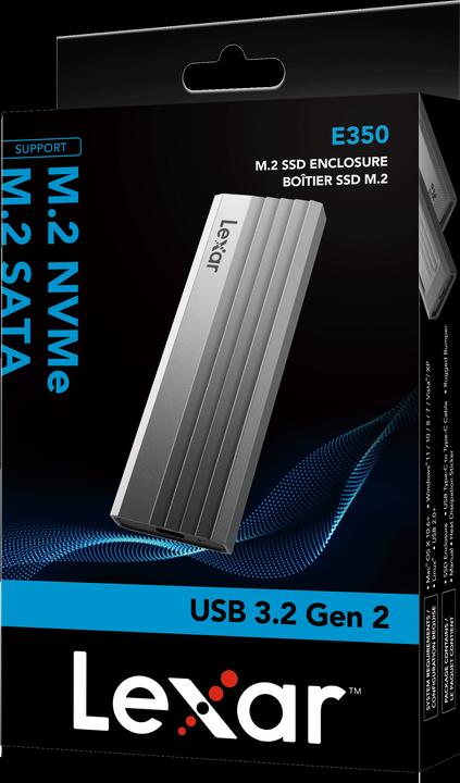 Produktbild Lexar Boitier externe USB 3.2 E350 - NVMe M.2 Type 2280 (Argent) (M.2 2280)