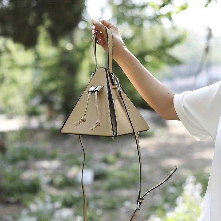 Immagine prodotto Only-Bags.Store Mini borsa con coulisse, borsa a tracolla in tinta unita, pochette in ecopelle