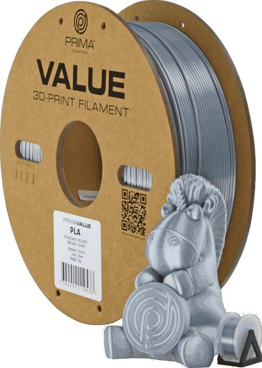 Image du produit Prima Creator PrimaValue PLA+ (PLA, 1.75 mm, 1000 g, Argent)