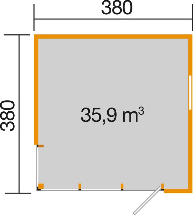 Weka Holzbau Designhaus Cubilis 412 Gr.2 mit selbstklebender Dachfolie und Fussboden 380 x 380 cm