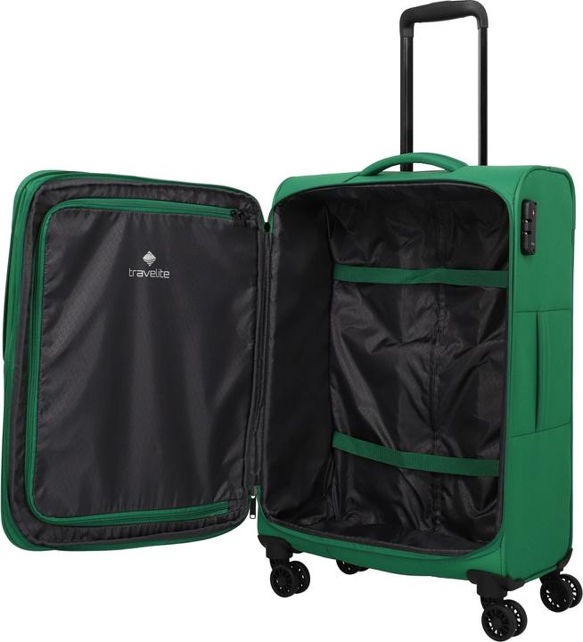 Actual product image Travelite Rügen 4-wheel suitcase set, 3-piece with stretch fold (90 l, XL (from 140l))