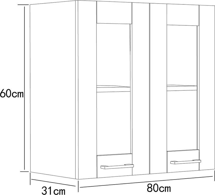 Produktbild VCM Küchenschrank B. 80cm Hängeschrank Colura (60 x 80 x 31 cm)