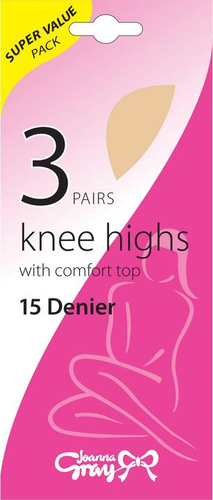 Actual product image Joanna Gray Knee socks 3 pair (pack of 3, One size)