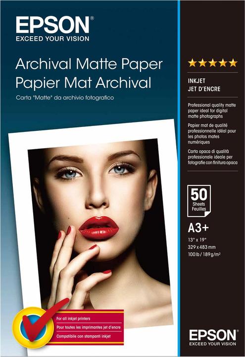 Epson Tapis d'archives (192 g/m², A3+, 50 x)