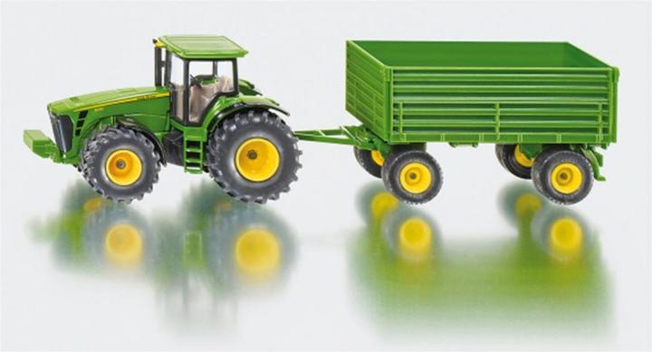 Actual product image Siku John Deere tractor with trailer