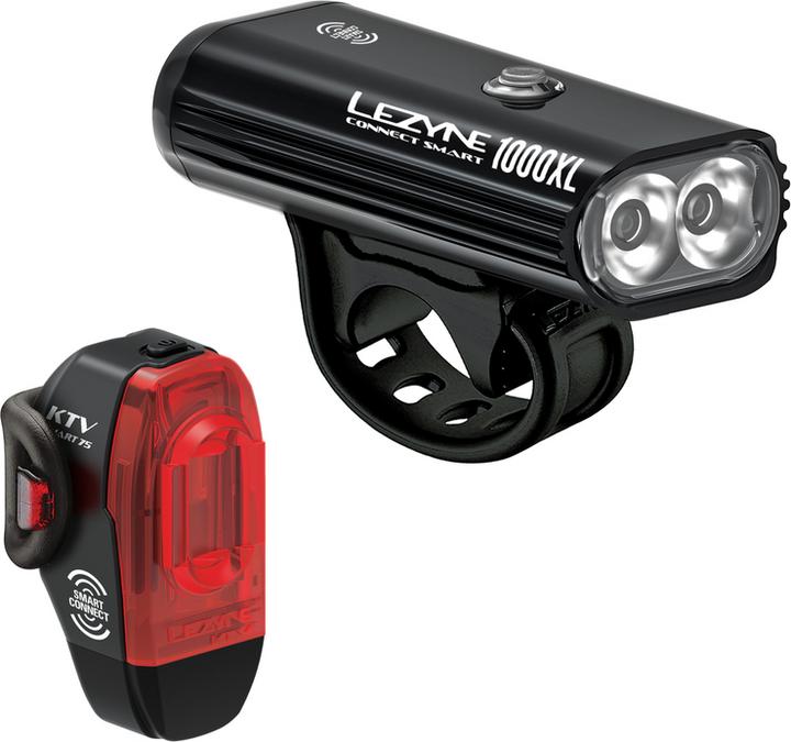 Lezyne Connect Smart 1000XL + KTV Smart (1000 lm, 75 lm)