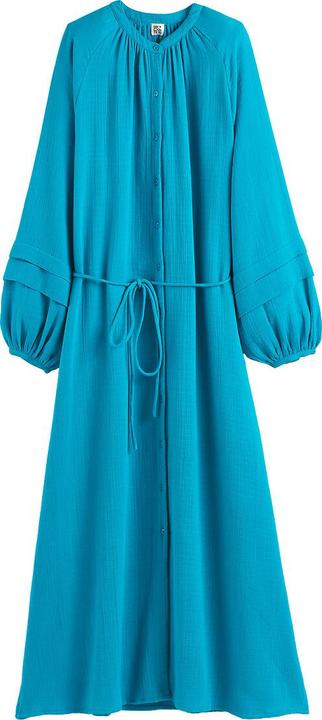 Image du produit La Redoute Collections Longue robe en mousseline avec manches ballon (40)