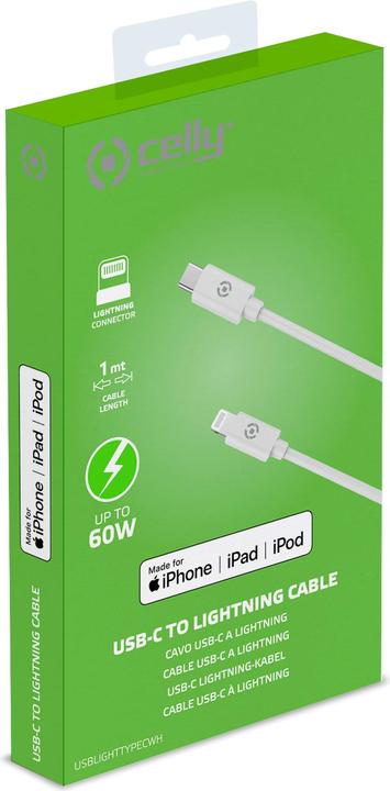 Produktbild Celly Lightning – USB Typ C (1 m, USB 3.2 Gen 2, 60 W)