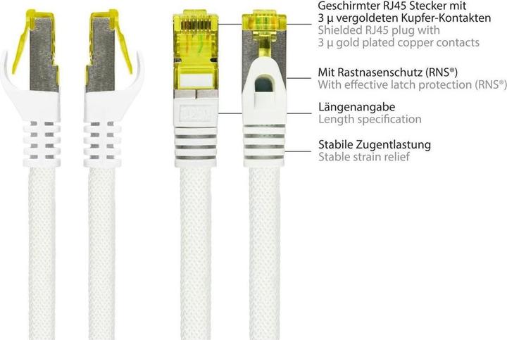 Produktbild Varia SO-37222 - Patchkabel Cat.7, S/FTP, 1,5m, weiss (S/FTP, CAT7, 1.50 m)