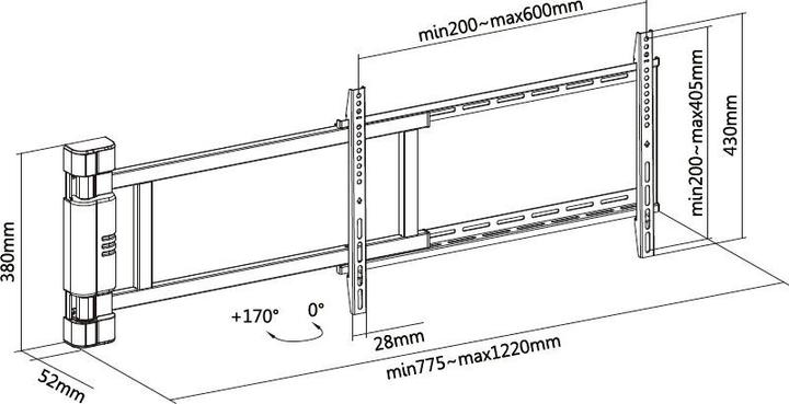 Image du produit equip Support pivotant motorisé pour TV (Mur, 75", 50 kg)
