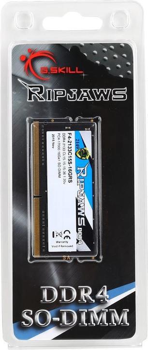 Immagine prodotto G.Skill Ripjaws (1 x 16GB, 2133 MHz, DDR4-RAM, SO-DIMM)