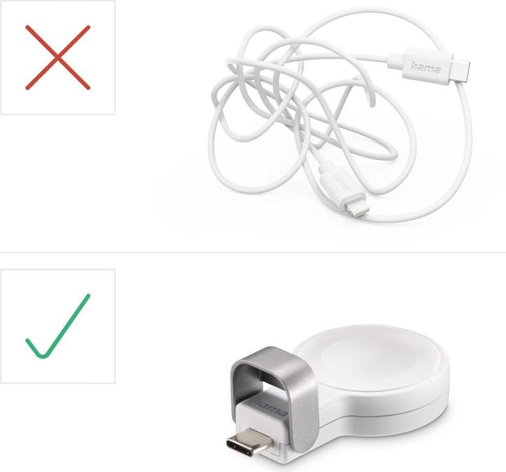 Actual product image Hama Apple Watch charger f. wireless charging, USB-C charging station magnetic, WS (5 W)