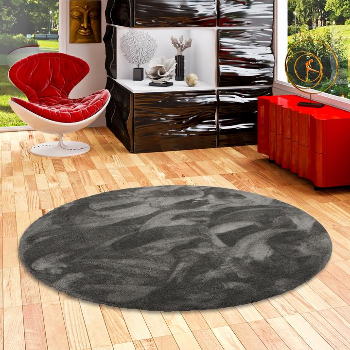 Actual product image Snapstyle Luxury Shaggy Carpet Velvet Round (Ø 133 cm)