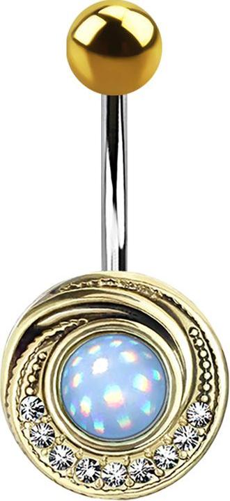 Immagine prodotto Star Piercing Banana placcata in oro con cristalli e pietre epossidiche blu (Ottone, Acciaio chirurgico 316L)