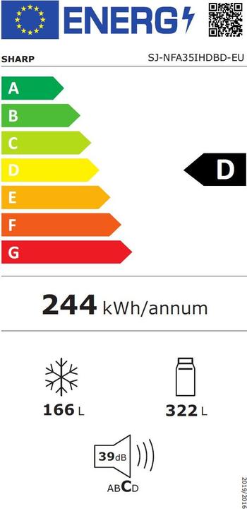 Energie-Label Sharp SJ-NFA35IHDBD-EU (487 l)