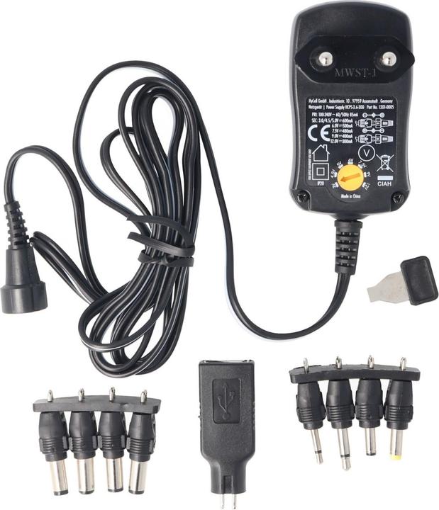 Actual product image AccuCell Universal power supply 3 Volt to 12 Volt incl. 1 USB and 8 DC adapters