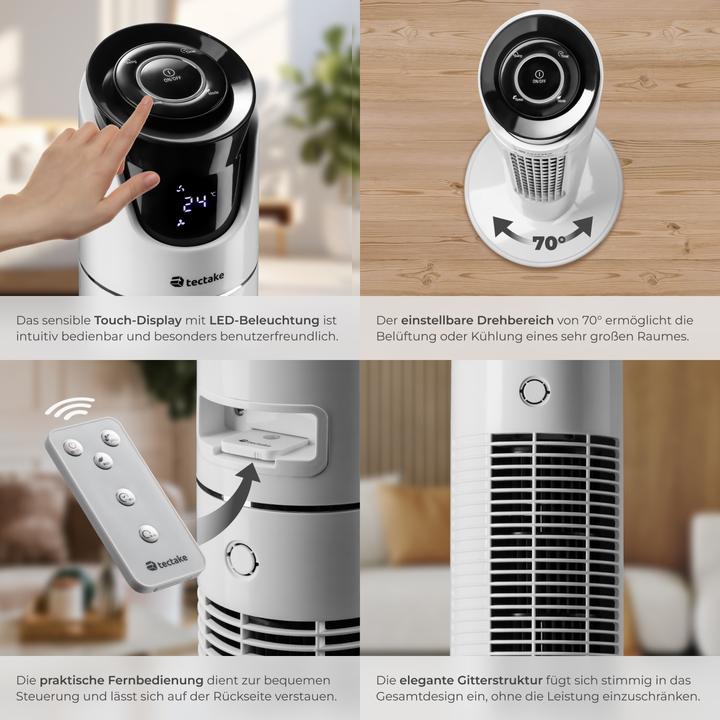 Actual product image tectake Tower fan 110cm (50 dB)
