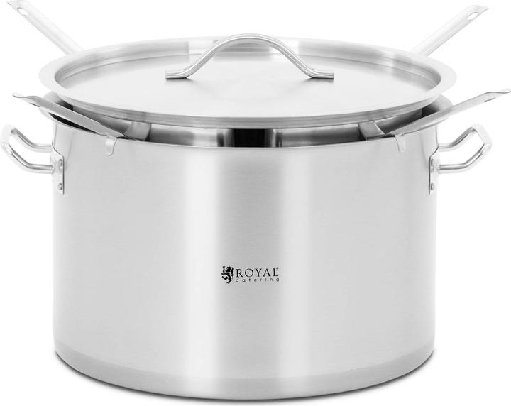 Produktbild Royal Catering Nudeltopf 31 l Pastatopf 4 Siebeinsätze Deckel Nudelkochtopf Edelstahl Pasta Topf (Kochtopf, Edelstahl)