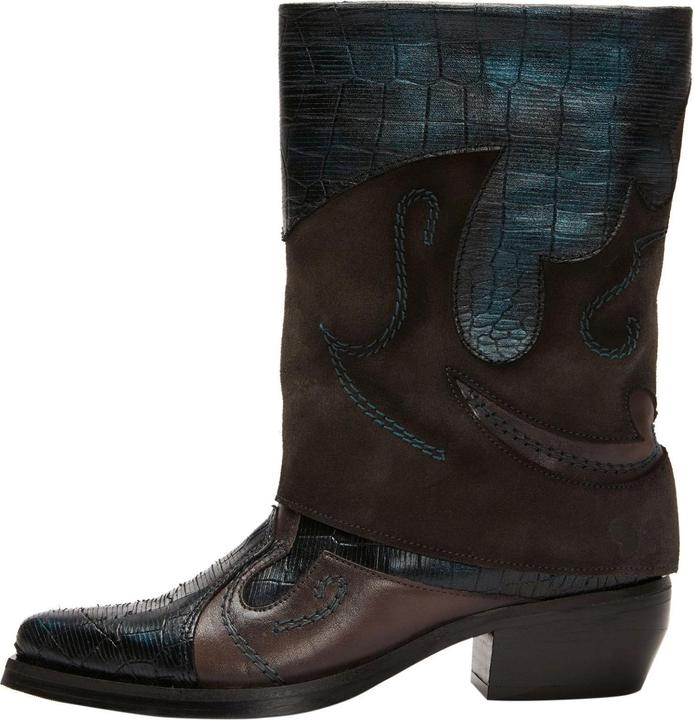 Felmini CRETA D608, der respektlose Cowboystiefel von, ist mit Metallic-Lederteilen ausgestattet, di (36)