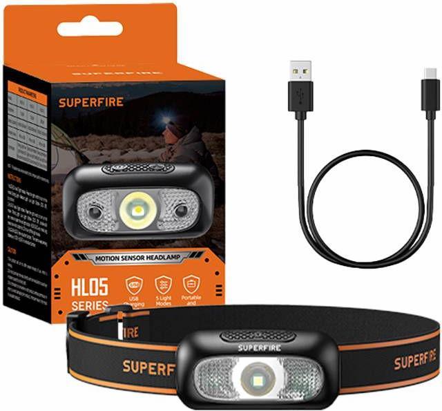 Superfire HL05-D headlight, 110lm, USB (110 lm)