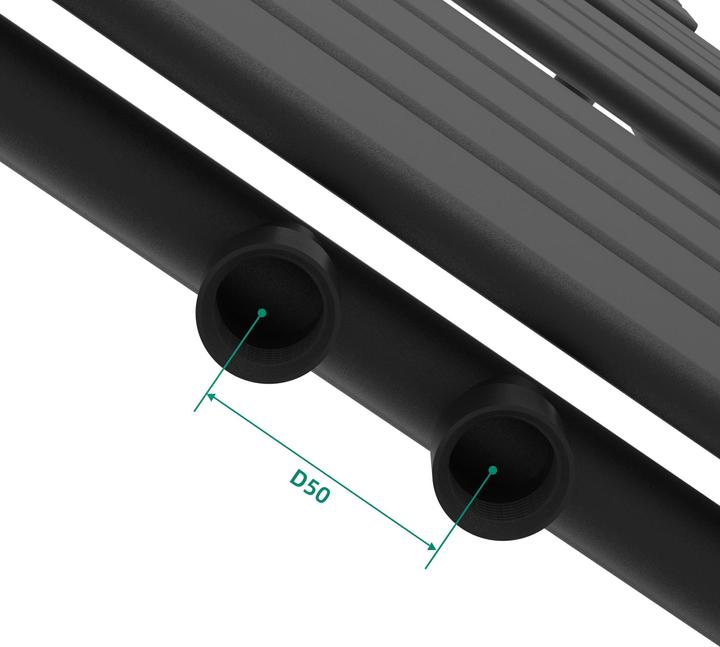 Produktbild Neu.Haus Handtuchheizkörper Voss Schwarz 120x40cm Lamellen (528 W)