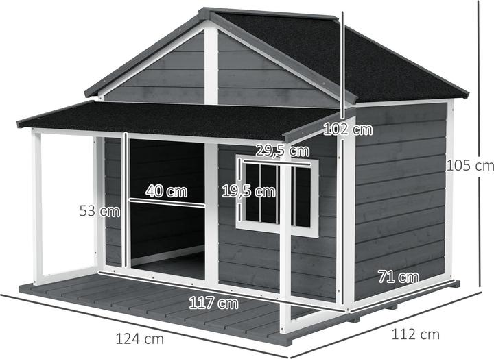 Produktbild PawHut Hundehütte mit erhöhtem Boden (Hundehütte)