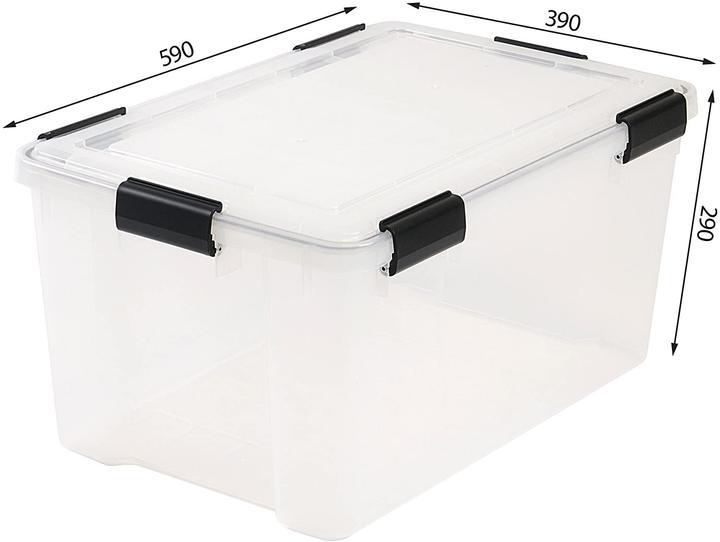 Actual product image Iris Ohyama Set of 2 airtight storage boxes (59 x 39 x 29 cm, 66.70 l)