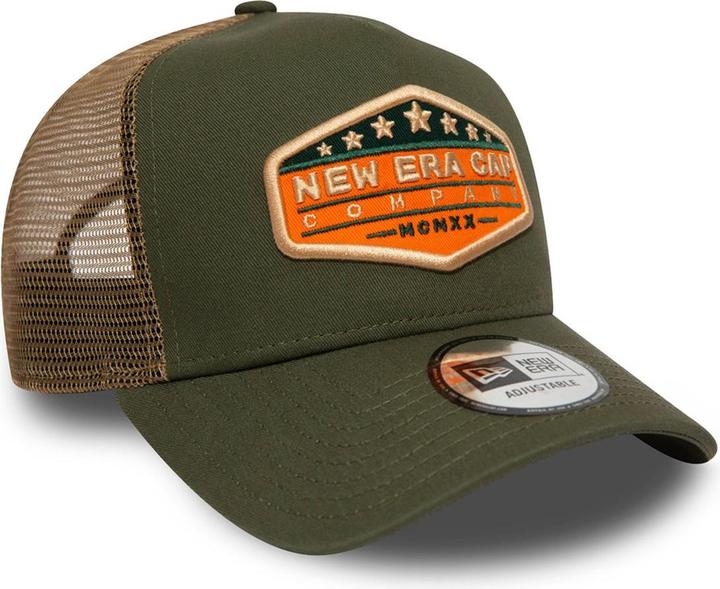 Actual product image New Era Adjustable Trucker Cap - Brand Patch Olive