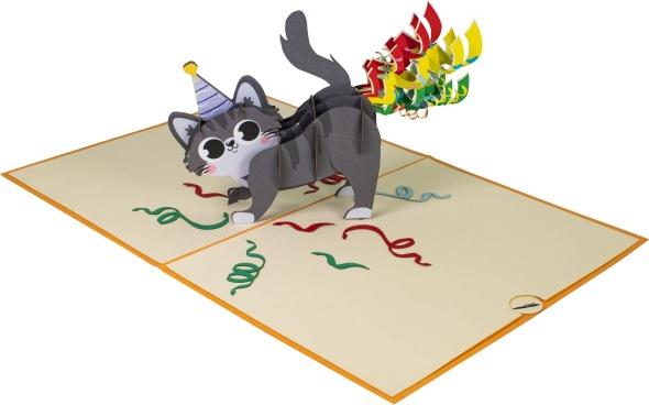 Actual product image Hervorragend Cat Catty Birthday - 3D Pop-Up (1 pcs.)