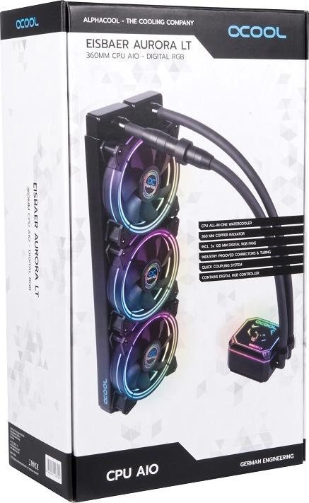 Actual product image Alphacool Eisbaer Aurora LT360 CPU Digital RGB Complete Watercooler