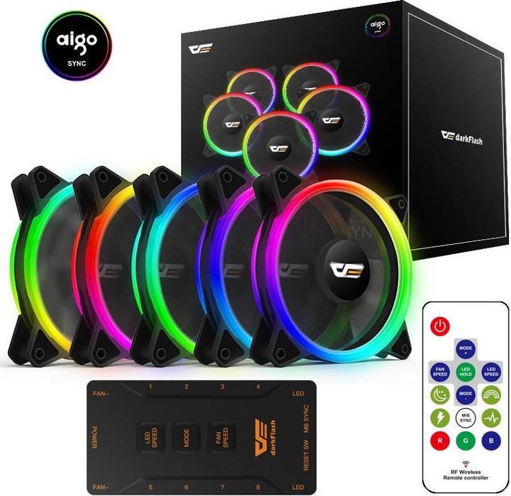 Produktbild Darkflash Tech DR12 Pro RGB (120 mm, 5 x)
