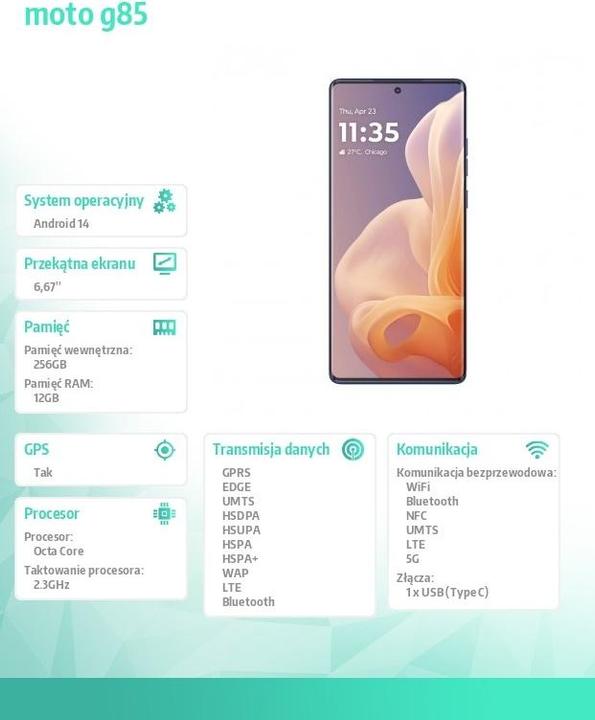 Immagine prodotto Motorola Moto G85 (256 GB, Blu cobalto, 6.65", SIM + eSIM, 50 Mpx, 5G)