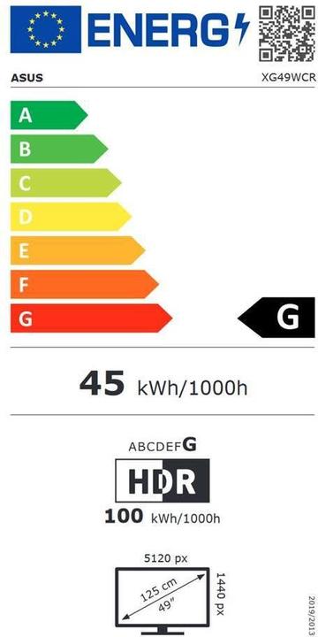 Energie-Label ASUS ROG XG49WCR (5120 x 1440 Pixel, 49")
