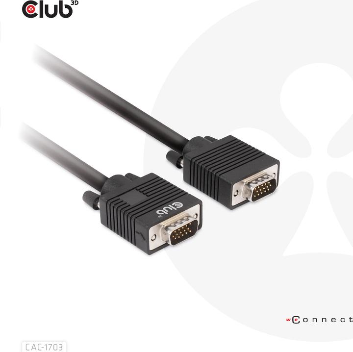 Image du produit Club 3D Club3D câble VGA > VGA mâle/mâle (3 m, VGA)