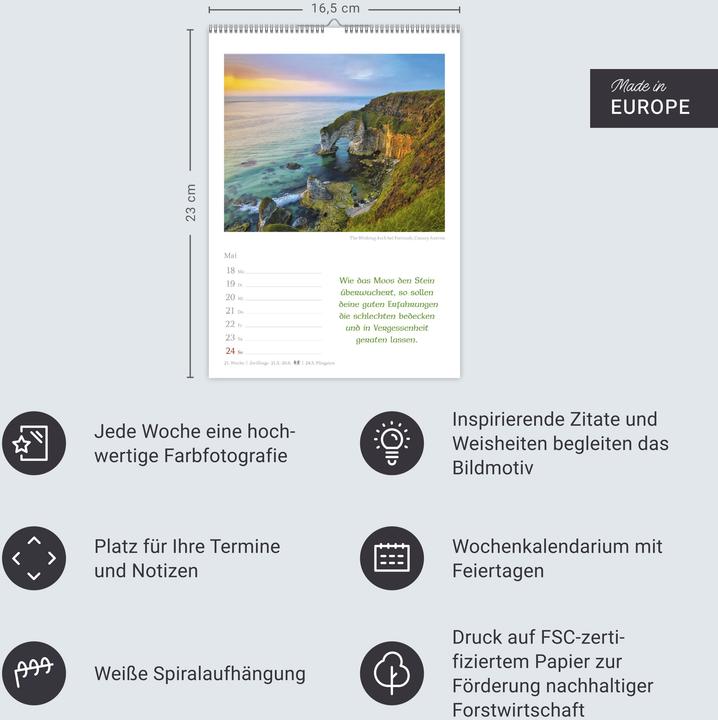 Image du produit Harenberg Irische Segenswünsche Wochenkalender 2026 - mit Zitaten (Couverture rigide, Allemand)