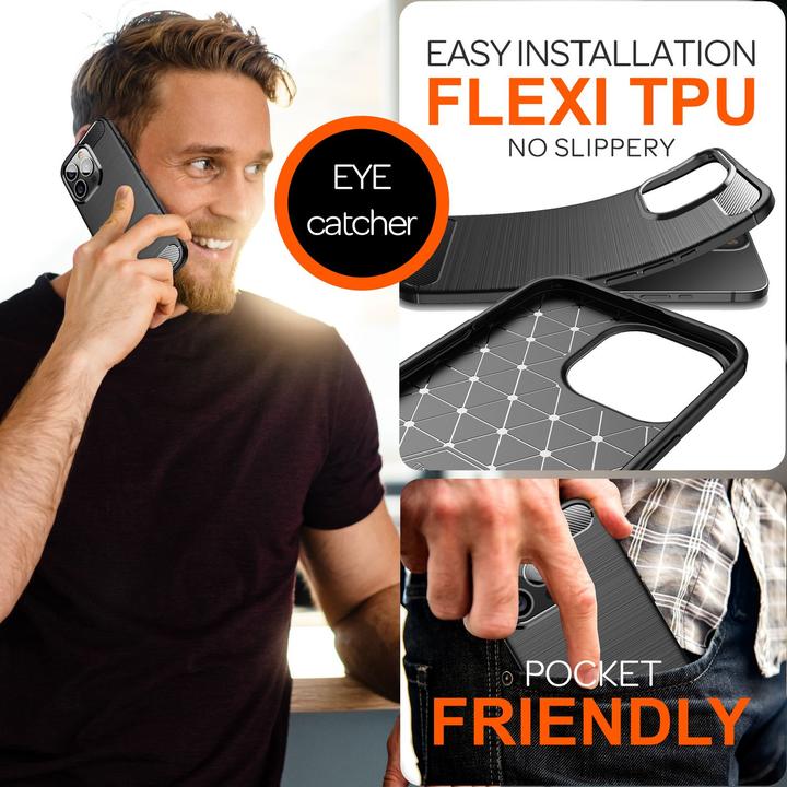 Produktbild Nalia Carbon-Look Silikon Hülle (Apple iPhone 16 Pro)