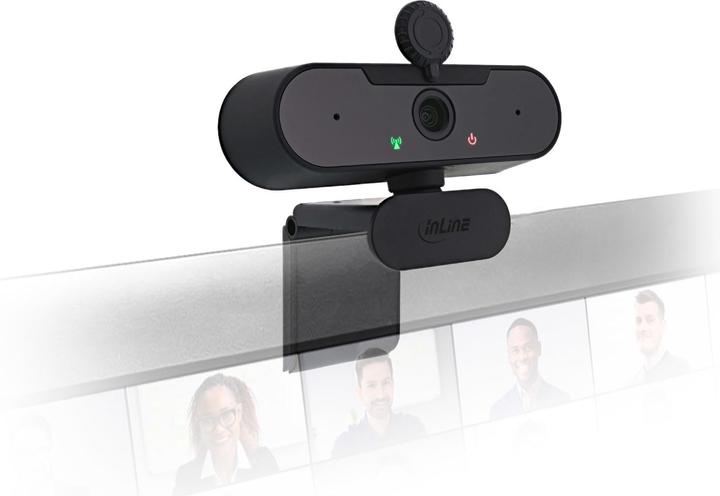 Produktbild InLine ® Webcam FullHD 1920x1080/30Hz mit Autofokus, USB Typ-C Anschlusskabel (2.10 Mpx)